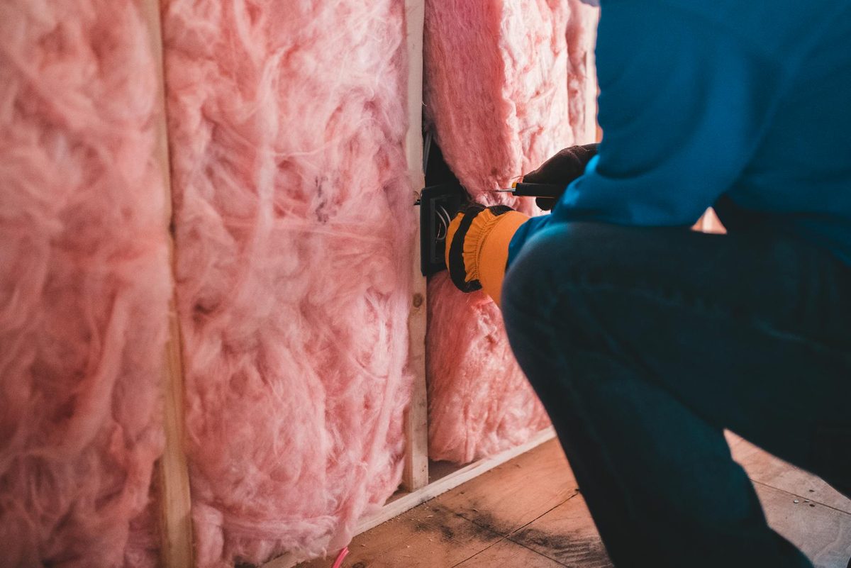 Spray foam insulation being applied to attic rafters in a Knoxville TN home